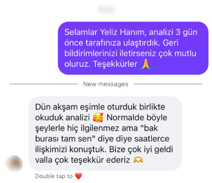 Instagram mesajı: analizi eşiyle birlikte okuyup saatlerce konuşmaları